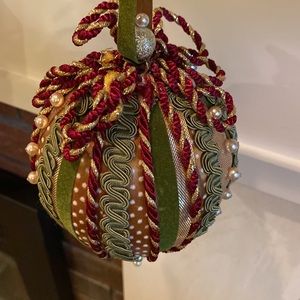 Christmas ornament green,gold and burgundy/maroon